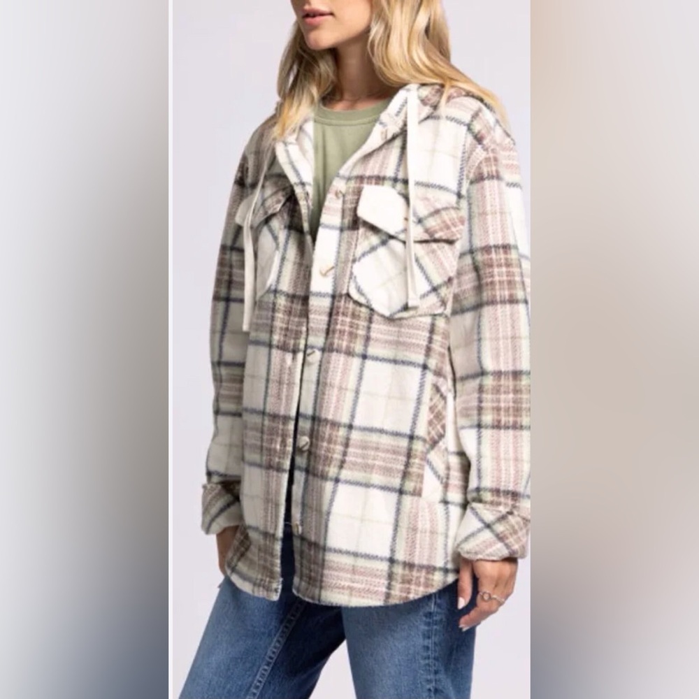 Thread & Supply Almira Plaid Fleece Shirt Jacket size Small